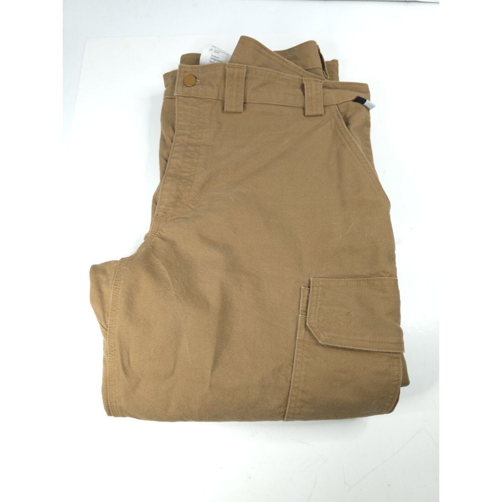 Duluth Trading Men's Fire Hose Relaxed Fit Cargo Work Pants Brown Size 42x30